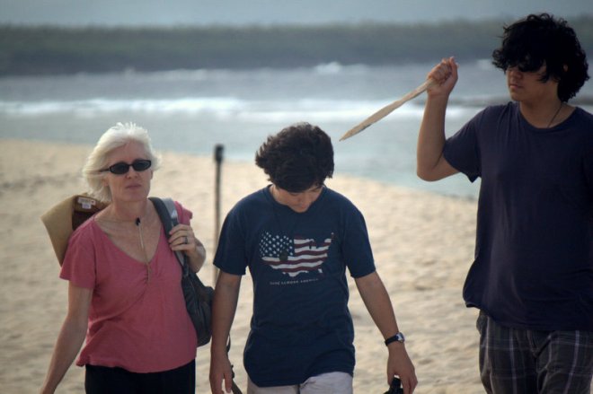 Matiiu and Dani with stick