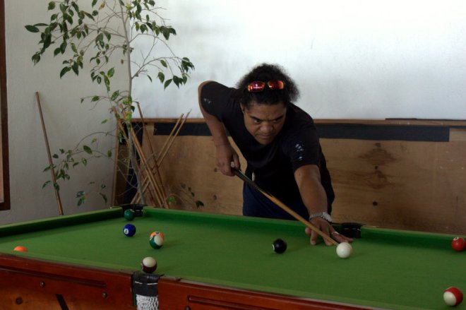 seven playing pool